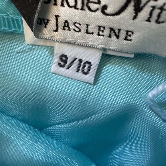 Vintage Blondie Nites Elegant Blue Halter Dress sz 9/10 - Picture 3 of 6